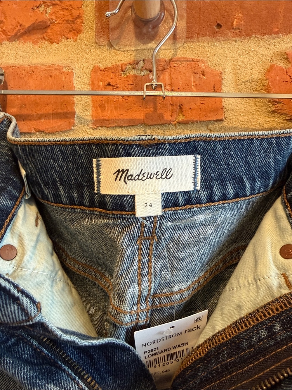 Madewell Classic Blue Denim Maxi Skirt with Front Slit - Picture 2 of 8